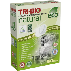 NATURAL ECO AUTOMATIC DISHWASHER TABS, 50 TABS Tri-Bio 21363 