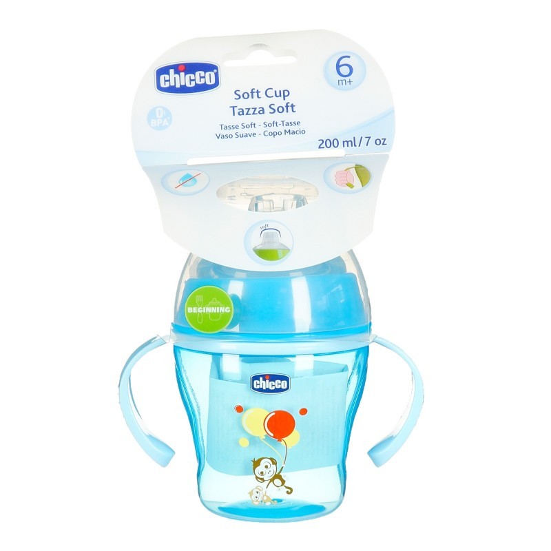 Pahar de tranziție din polipropilenă, Pahar moale, 200 ml Chicco