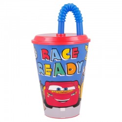 Sportbecher mit Strohhalm und Deckel - Cars, 430 ml. Cars 30348 