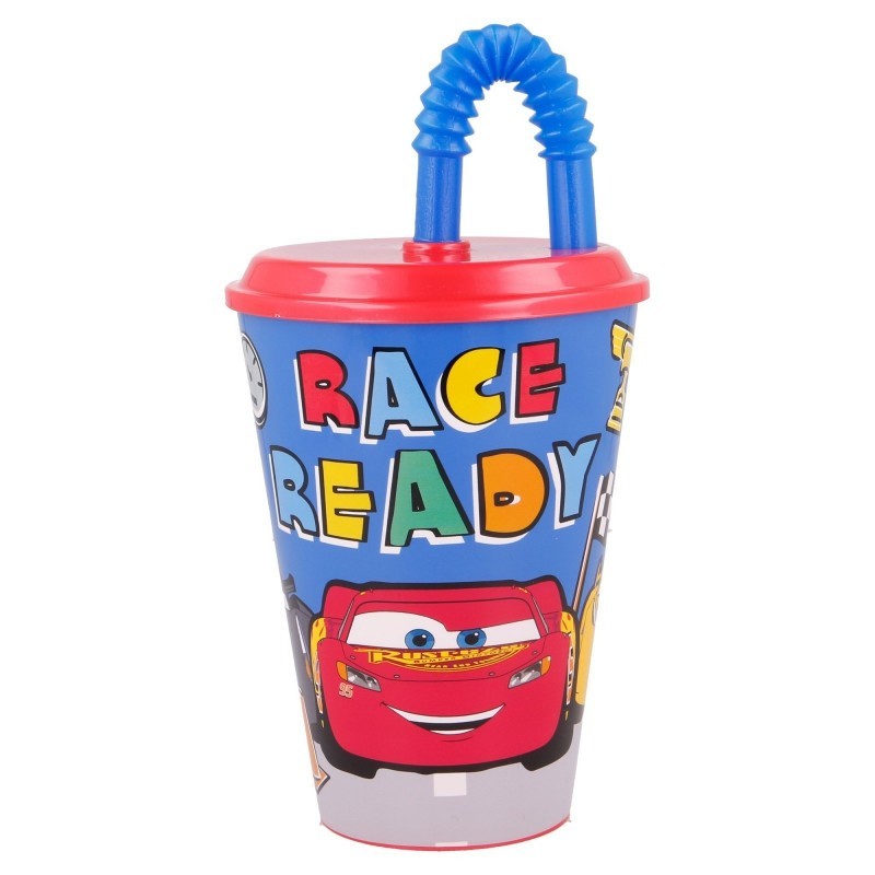 Sportbecher mit Strohhalm und Deckel - Cars, 430 ml. Cars