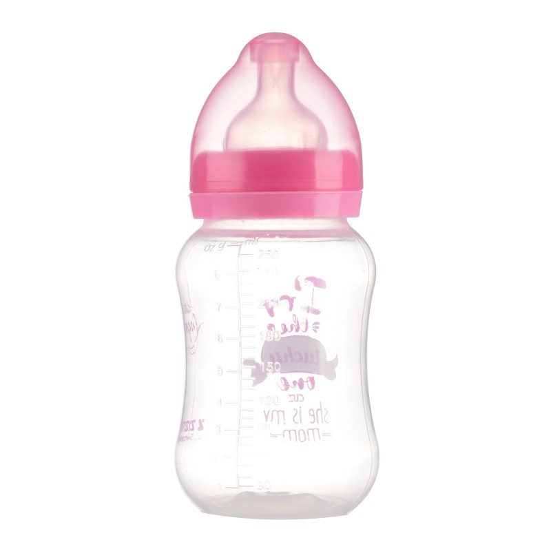 Шише за бебиња Little Angel изработено од полипропилен - 3+ месеци, 250 ml, розово ZIZITO