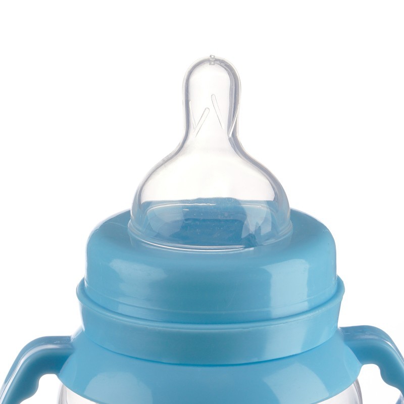 Blaue Babyflasche Little Angel mit Griffen - 6+, 250ml. ZIZITO