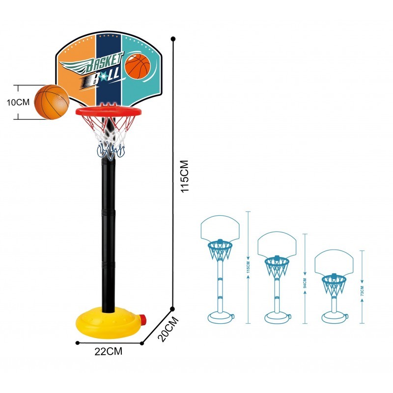 Super Sport Set Basketball, verstellbar von 73 bis 115 cm GOT