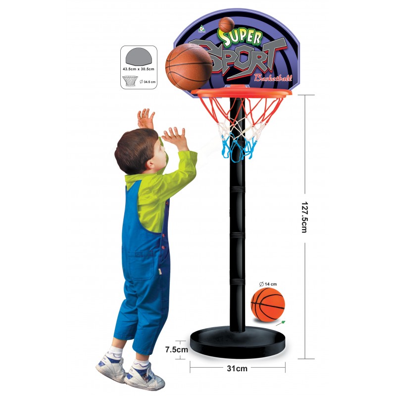 Basketball set with ball and stand, height 127.5 cm KY