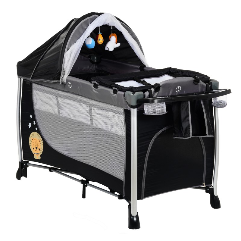 Baby cot DORIS on 2 levels - Black