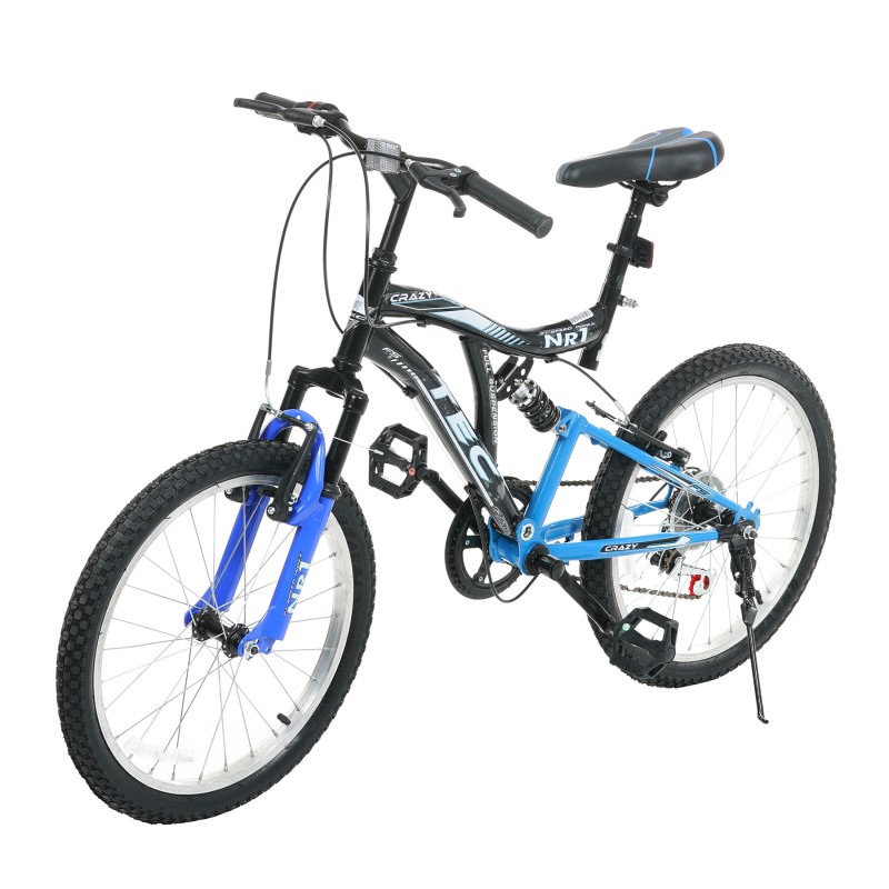 Children's bicycle TEC - CRAZY 20 ", 7 speeds, black and blue TEC