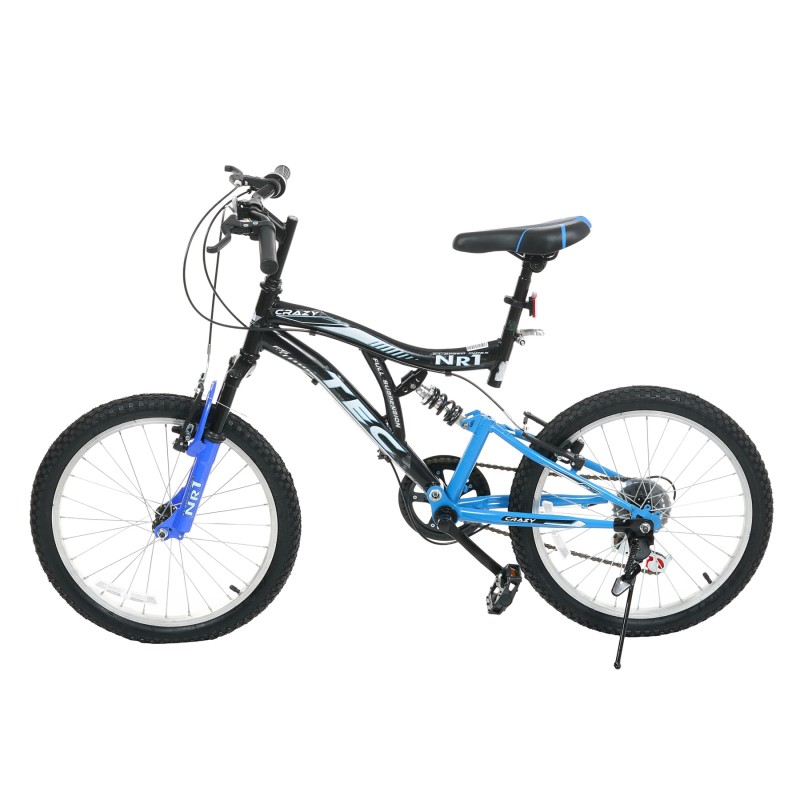 Bicicleta pentru copii TEC - CRAZY 20”, 7 viteze, neagra si albastra TEC