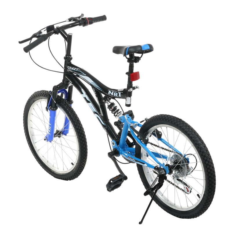 Bicicleta pentru copii TEC - CRAZY 20”, 7 viteze, neagra si albastra TEC