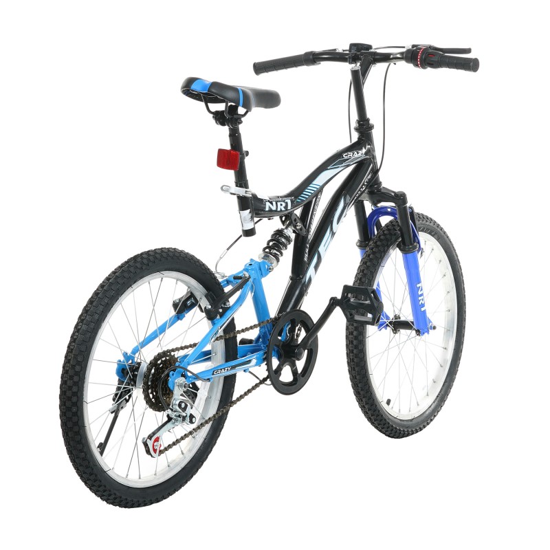 Bicicleta pentru copii TEC - CRAZY 20”, 7 viteze, neagra si albastra TEC