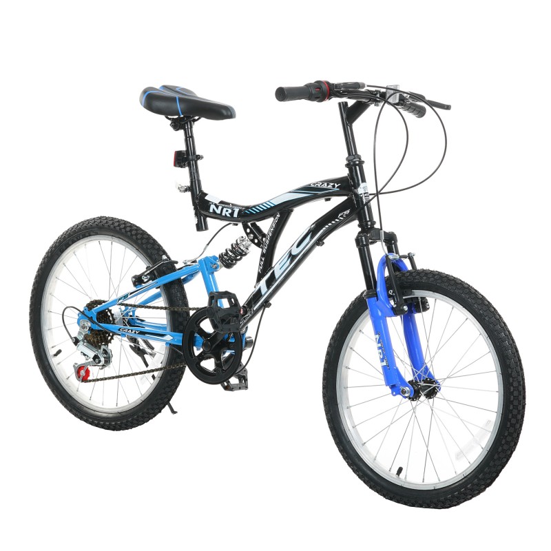 Bicicleta pentru copii TEC - CRAZY 20”, 7 viteze, neagra si albastra TEC