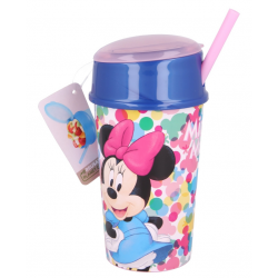 Kinderbecher mit Deckel und Strohhalm MINNIE, 400ml. Stor 35991 