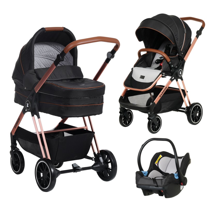 Kinderwagen Barron 3 in 1 - Schwarz