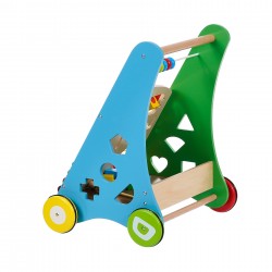 Jucarie de impingere din lemn pentru copii - premergator cu activitati WOODEN 36706 11