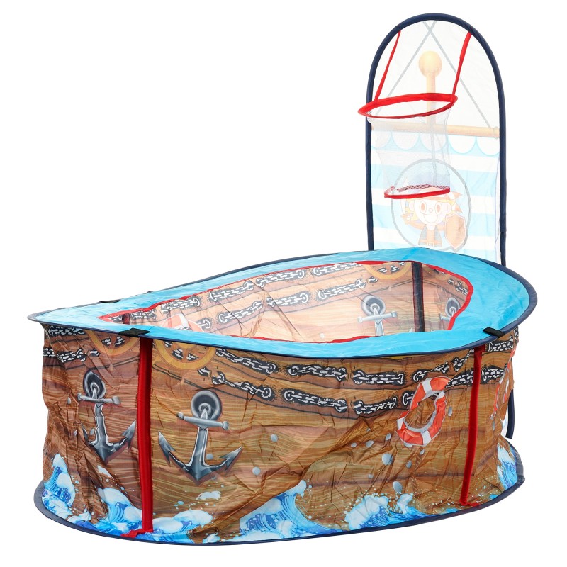 Children's play tent - Pirate ship with basketball hoop ITTL