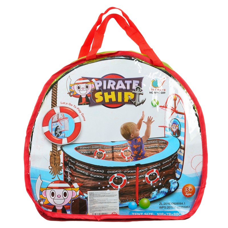 Children's play tent - Pirate ship with basketball hoop ITTL