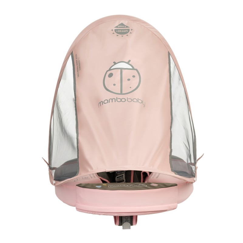 Children's chest belt with non-inflatable canopy, light pink Mambo