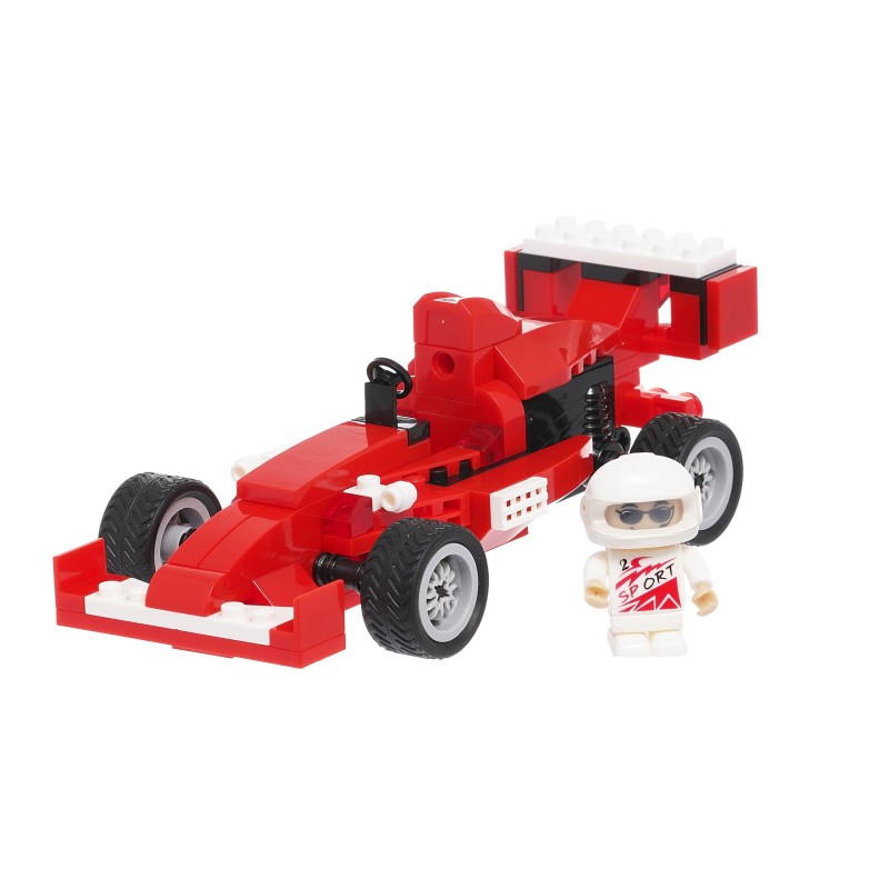 Constructor „Masina de curse F1 rosie” cu 102 de piese Banbao