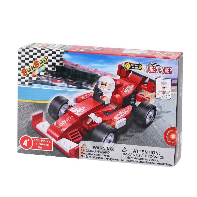 102-teiliger Bausatz „Red F1 Race Car“. Banbao