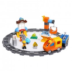 Tren electric constructor cu 86 de piese Banbao 41344 