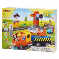 Tren electric constructor cu 86 de piese Banbao 41345 7