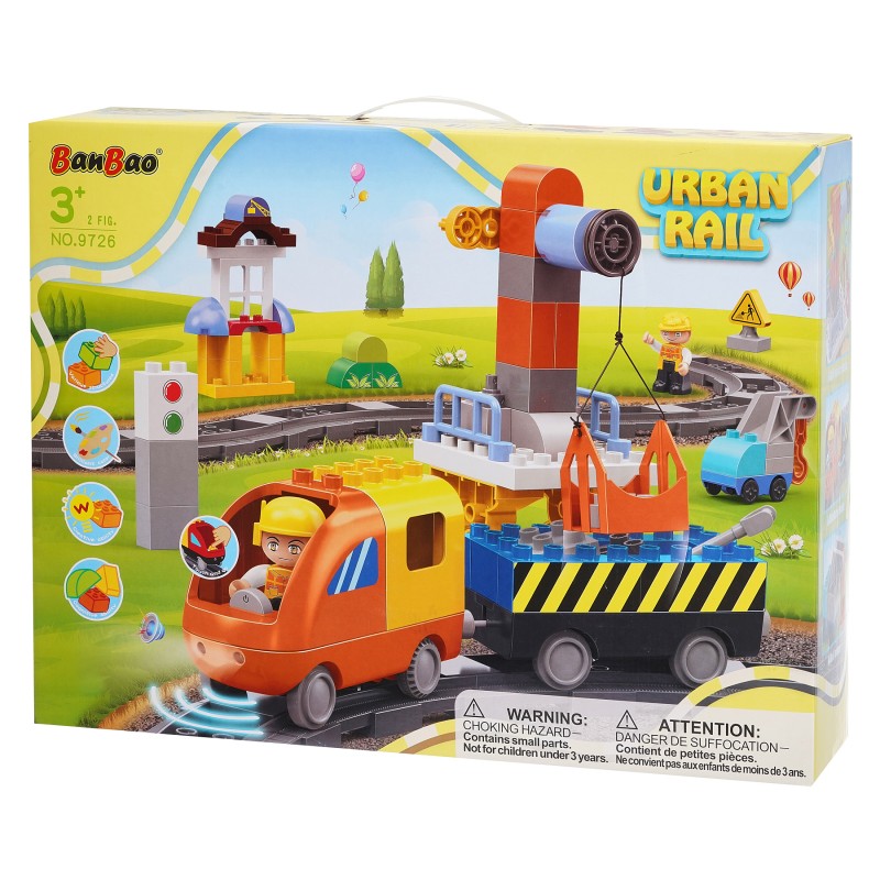 Tren electric constructor cu 86 de piese Banbao