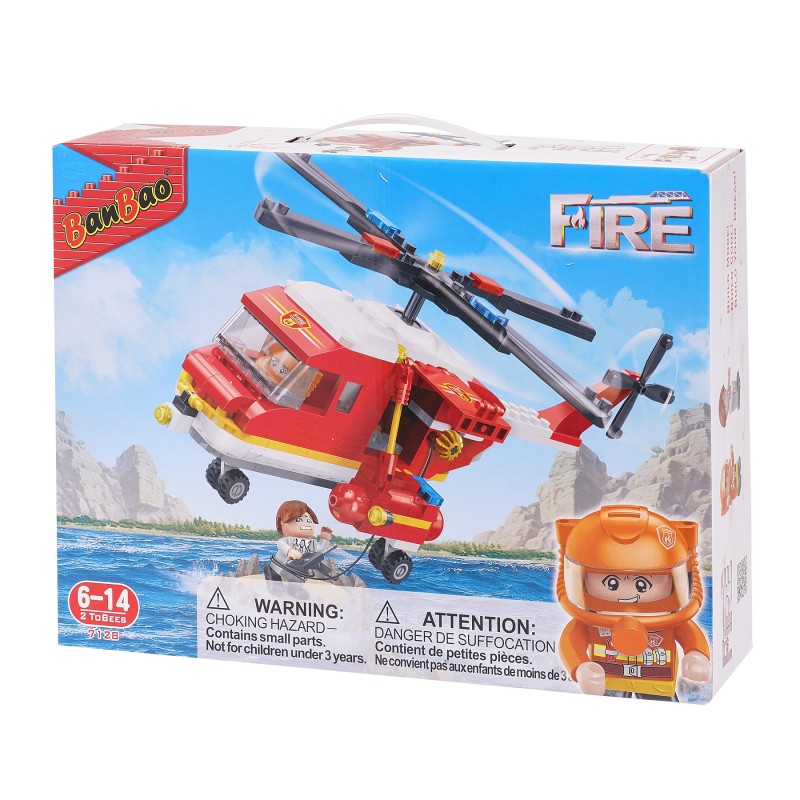 Constructor fire rescue helicopter with 310 parts Banbao