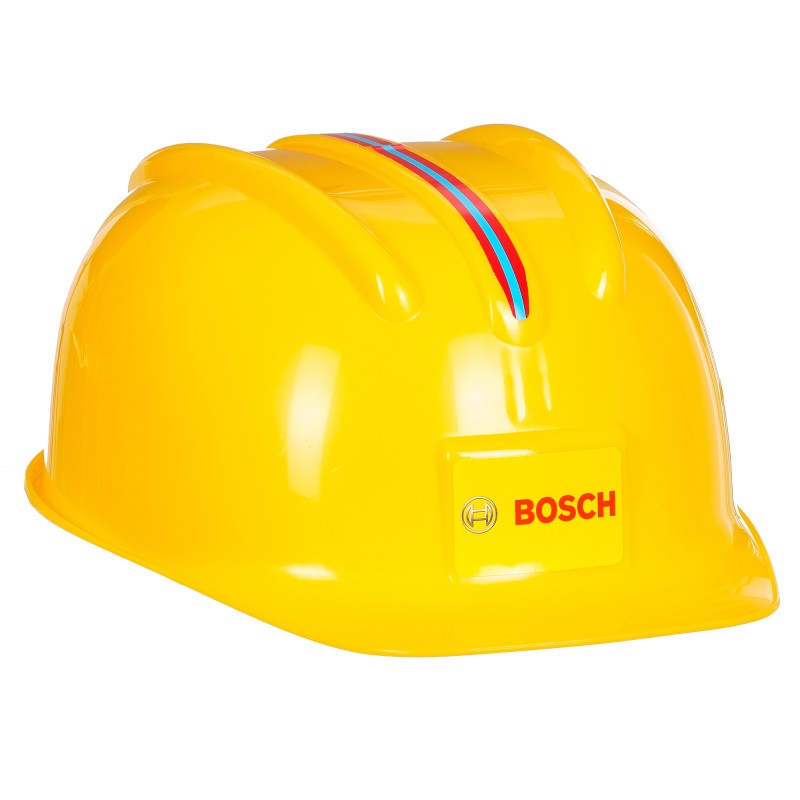 Theo Klein 8127 Bosch Safety Helmet I Toy helmet in the style of a worker's hard hat I Adjustable size I Dimensions: 25.8 cm x 19.5 cm x 11 cm I Toy for children aged 3 years and up BOSCH