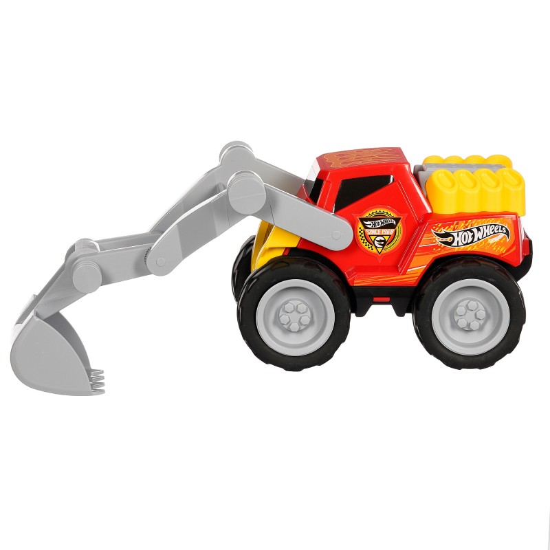 Theo Klein 2440 Hot Wheels Backhoe | High-quality excavator with a 1:24 scale| Shovel with robust joints | Dimensions: 22.5 cm x 11.5 cm x 12.5 cm | Toy for children aged 3 and over Hot Wheels