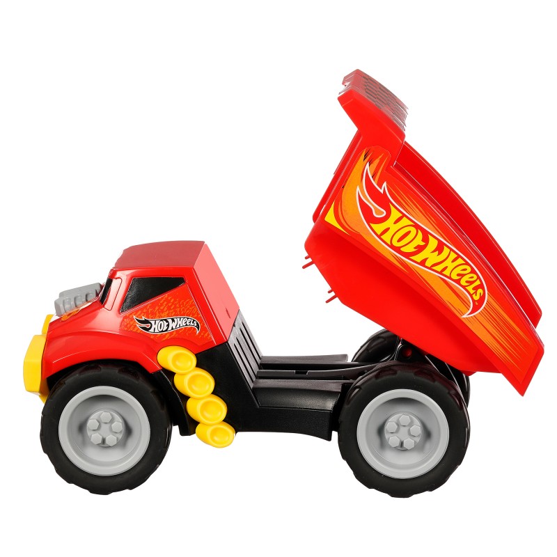 Theo Klein 2438 Hot Wheels Tipper | High-quality dump truck with a 1:24 scale | Construction site vehicle with wide tires | Dimensions: 22 cm x 11 cm x 12 cm | Toy for children aged 3 years and older. Hot Wheels