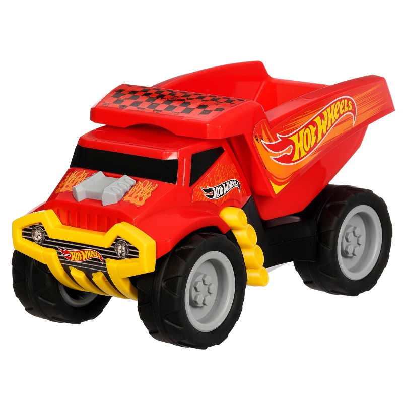 Theo Klein 2438 Hot Wheels Tipper | High-quality dump truck with a 1:24 scale | Construction site vehicle with wide tires | Dimensions: 22 cm x 11 cm x 12 cm | Toy for children aged 3 years and older. Hot Wheels