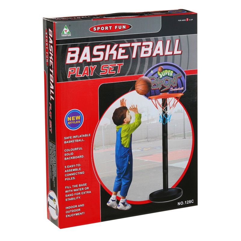 Basketball set with ball and stand, height 127.5 cm KY