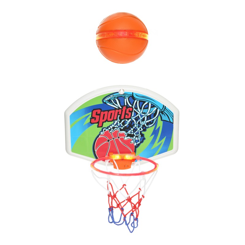 Set aus beleuchtetem Basketballbrett mit Ball King Sport