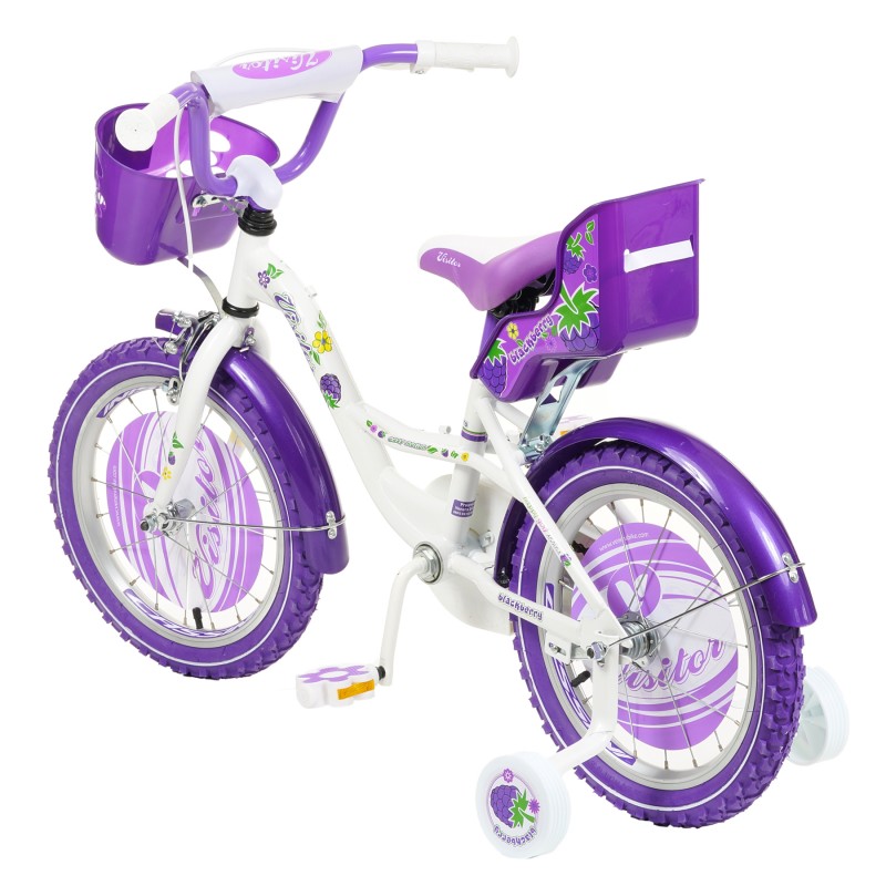 Children's bicycle BLACKBERRY 16", purple, with auxiliary wheels Venera Bike