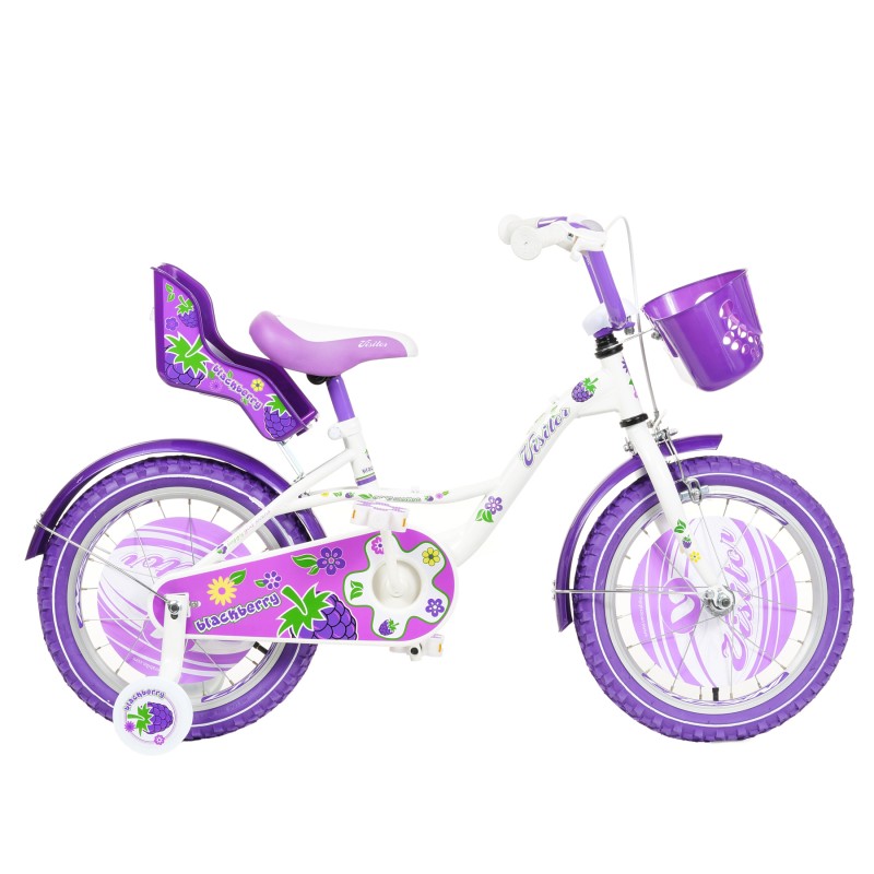 Kinderfahrrad BLACKBERRY 16"", lila, mit Hilfsrädern Venera Bike