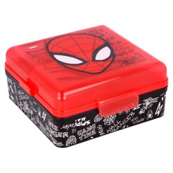 Lebensmittelbox mit drei Fächern, SPIDERMAN, schwarz Stor 42752 