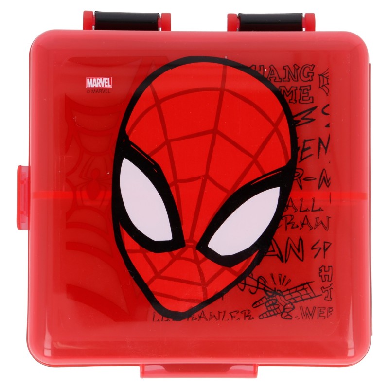 Food box with three compartments, SPIDERMAN, black Stor