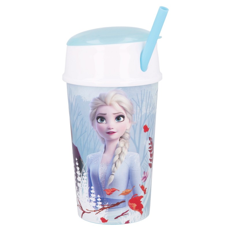 Becher mit Strohhalm und Deckel FROZEN, 400 ml. Stor