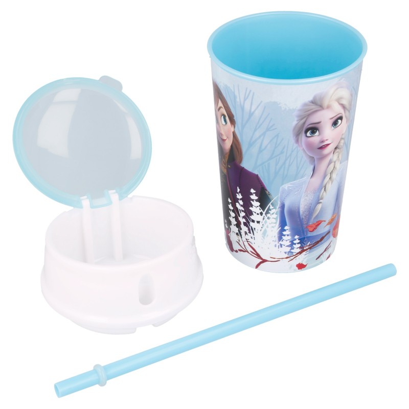 Becher mit Strohhalm und Deckel FROZEN, 400 ml. Stor