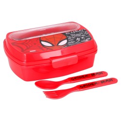 Set cutie alimentara cu furculita si lingura, SPIDERMAN Stor 42822 