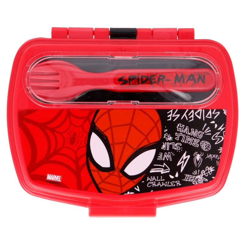 Food box set with fork and spoon, SPIDERMAN Stor