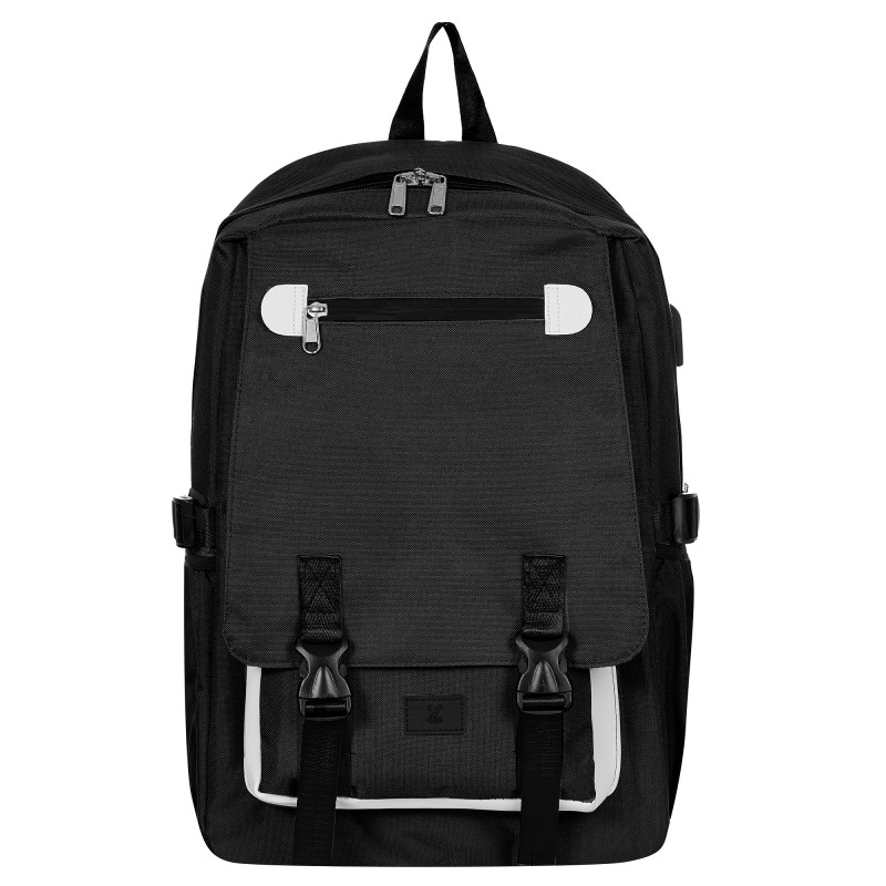 Backpack with built-in USB port, dark blue ZIZITO