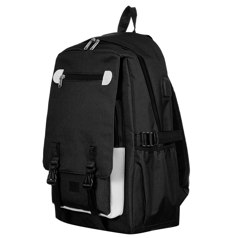Backpack with built-in USB port, dark blue | Blue | Zizito.com