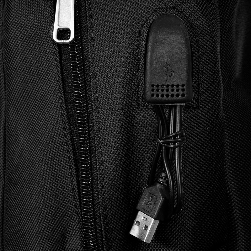 Rucksack mit integriertem USB-Anschluss, dunkelblau ZIZITO