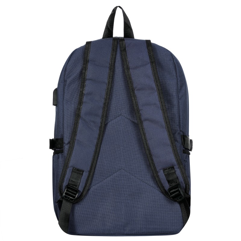 Backpack with built-in USB port, dark blue ZIZITO