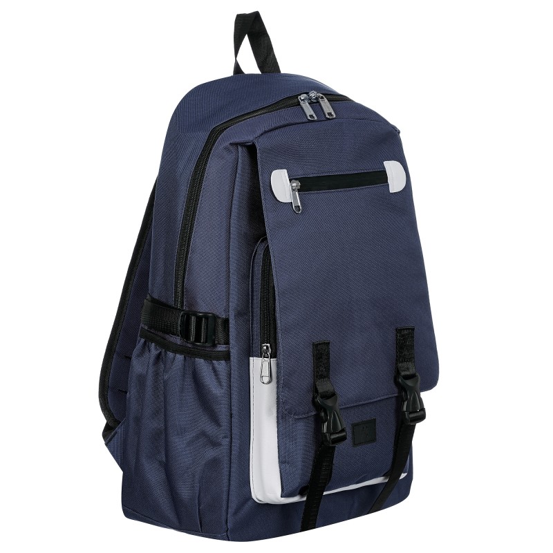 Backpack with built-in USB port, dark blue ZIZITO