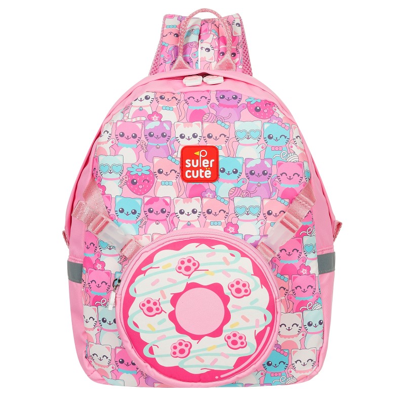 Children backpack with kittens, pink Supercute