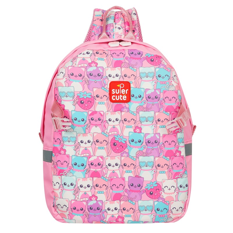 Children backpack with kittens, pink Supercute