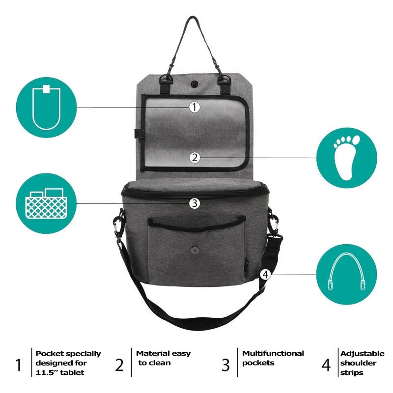 Stroller and back seat organizer and bag  with tablet holder Feeme