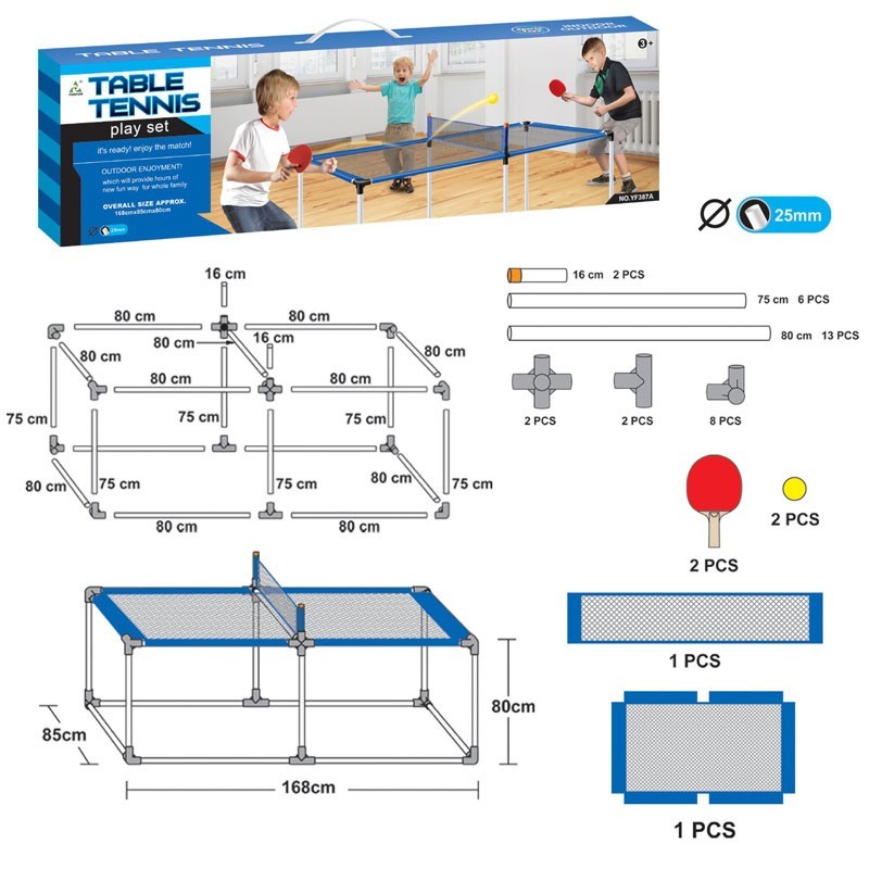 Tennisset mit Tisch, Netz und Stöcken KY