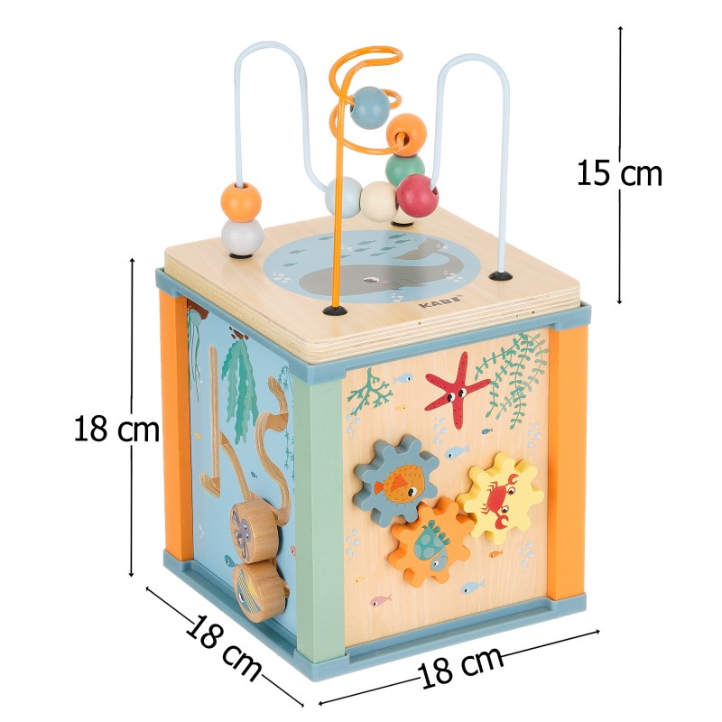 Cub educativ din lemn WOODEN